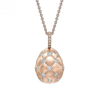 Fabergé Heritage Forever Quilted Egg Pendant 18ct Rose Gold & Diamond Set