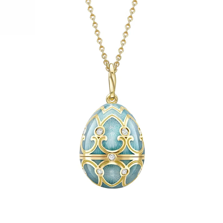 Fabergé Heritage Surprise Ladybird Pendant 18ct Yellow Gold Turquoise Guilloché Enamel