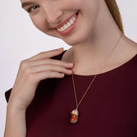 Fabergé Heritage Surprise Heart Pendant 18ct Rose Gold Pink Guilloché Enamel