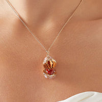 Fabergé Heritage Surprise Heart Pendant 18ct Rose Gold Pink Guilloché Enamel