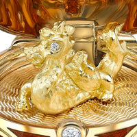 Fabergé Heritage Year of the Dragon Surprise Pendant 18ct Yellow Gold Red Guilloché Enamel