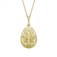 Fabergé Heritage Surprise Heart Pendant 18ct Yellow Gold Opalescent Guilloché Enamel