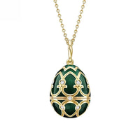 Fabergé Heritage Surprise Panda Pendant 18ct Yellow Gold Diamond & Green Guilloché Enamel - Michael Jones Jeweller