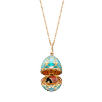 Fabergé Heritage Surprise Ladybird Pendant 18ct Yellow Gold Turquoise Guilloché Enamel
