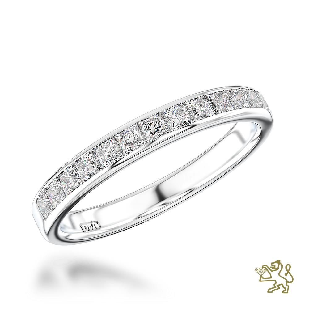 Princess Channel Bridal 0.27ct Diamond Platinum Ring - Michael Jones Jeweller