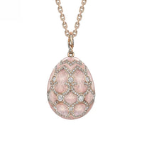 Fabergé Heritage Forever Large Egg Pendant 18ct Rose Gold Pink Guilloché Enamel