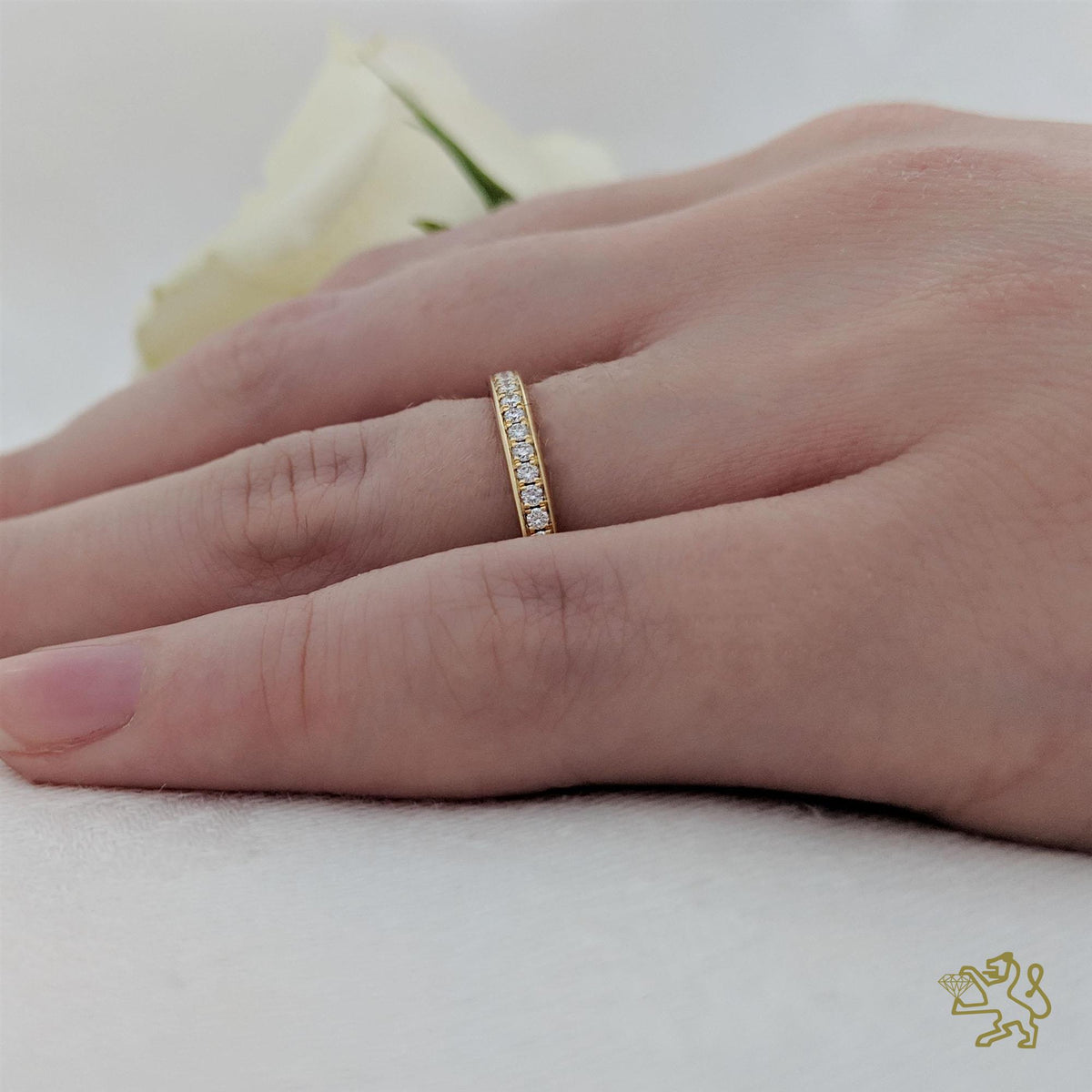 Memoire Classic Bridal 0.15ct Diamond Yellow Gold Ring - Michael Jones Jeweller