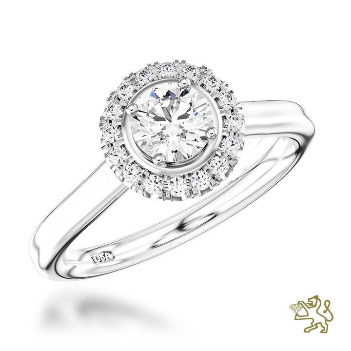 Skye Halo Round Brilliant 0.60ct Platinum Diamond Ring