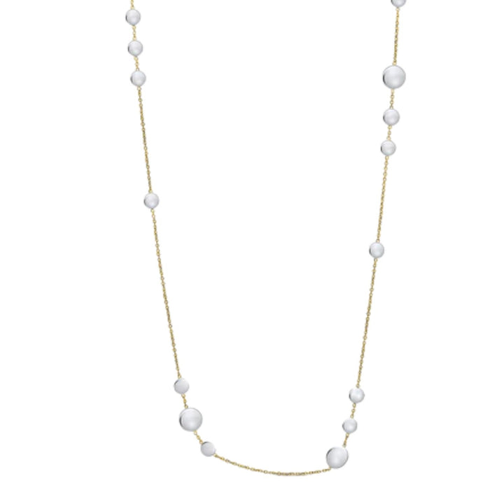 Multi Disc and Chain 9ct Yellow and White Gold Necklace