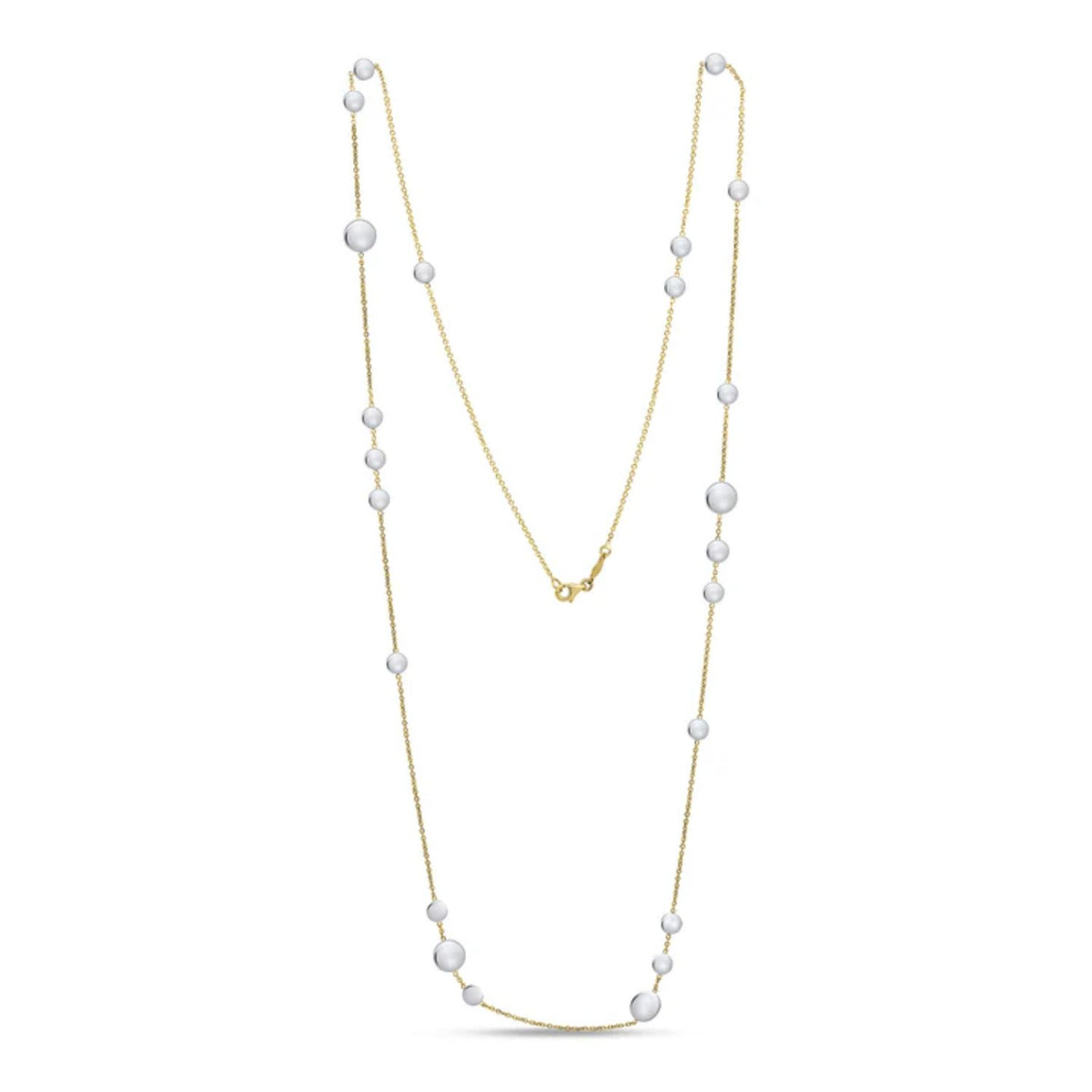 Multi Disc and Chain 9ct Yellow and White Gold Necklace - Michael Jones Jeweller