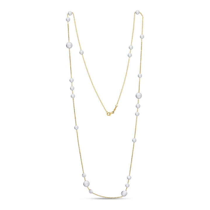 Multi Disc and Chain 9ct Yellow and White Gold Necklace