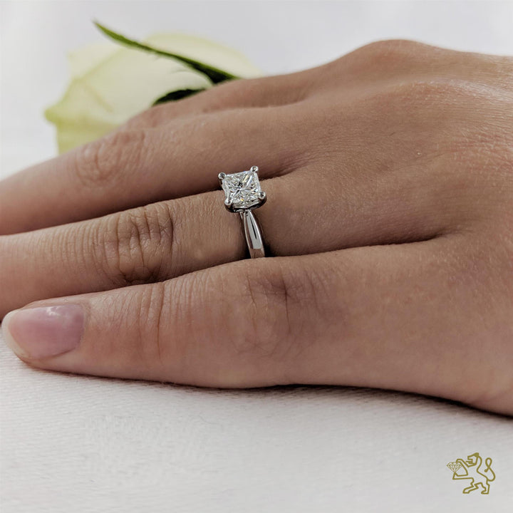Classic Princess Solitaire 0.50ct D VS2 Diamond Platinum Ring
