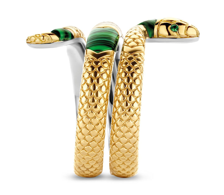 Ti Sento Malachite Green and Cubic Zirconia Snake Ring - Michael Jones Jeweller