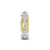 Ti Sento Yellow Gold Plated Cubic Zirconia Oval Link Ring - Michael Jones Jeweller