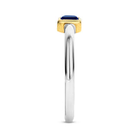 Ti Sento Yellow Gold Plated Octagonal Dark Blue Cubic Zirconia Ring - Michael Jones Jeweller