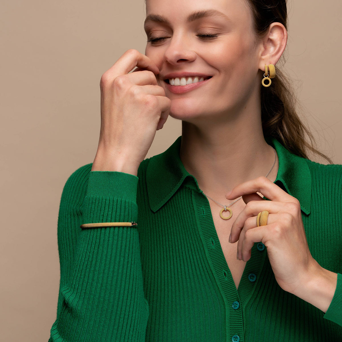 Ti Sento Yellow Gold Plated Wide Bubble Ring - Michael Jones Jeweller