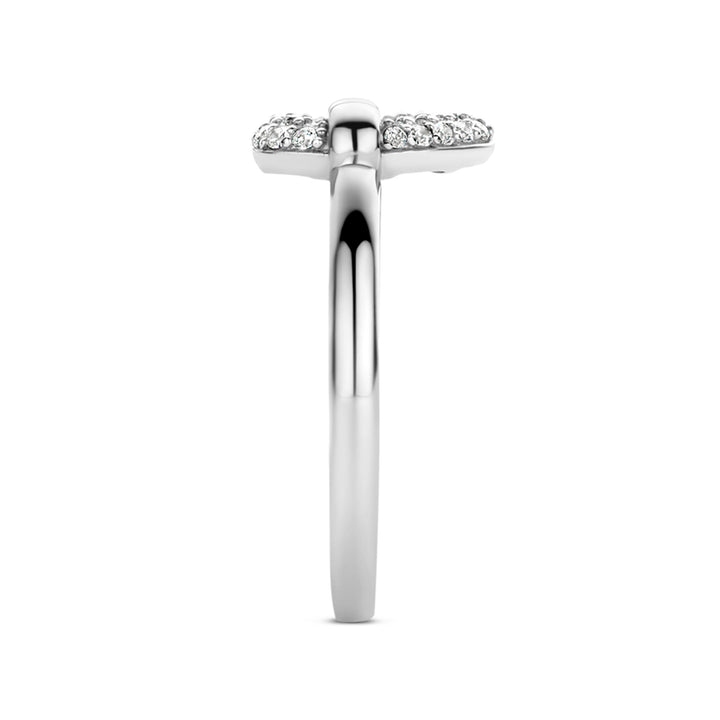 Ti Sento Pavé Cubic Zirconia Heart Ring - Michael Jones Jeweller