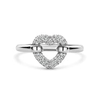 Ti Sento Pavé Cubic Zirconia Heart Ring - Michael Jones Jeweller