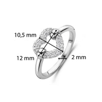 Ti Sento Pavé Cubic Zirconia Heart Ring - Michael Jones Jeweller