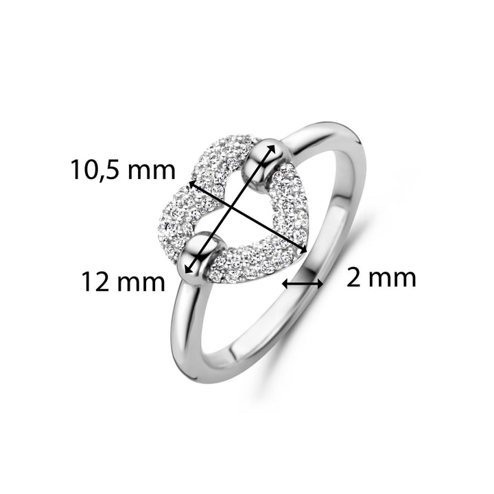 Ti Sento Pavé Cubic Zirconia Heart Ring - Michael Jones Jeweller