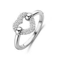 Ti Sento Pavé Cubic Zirconia Heart Ring - Michael Jones Jeweller