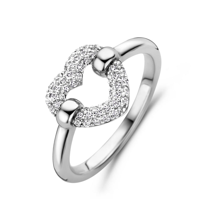 Ti Sento Pavé Cubic Zirconia Heart Ring - Michael Jones Jeweller