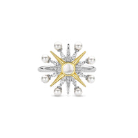 Ti Sento Yellow Gold Plated Synthetic Pearl and Cubic Zirconia Star Ring - Michael Jones Jeweller