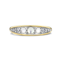 Ti Sento Yellow Gold Plated Cubic Zirconia Mother of Pearl White Ring - Michael Jones Jeweller