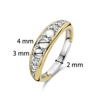 Ti Sento Yellow Gold Plated Cubic Zirconia Mother of Pearl White Ring - Michael Jones Jeweller
