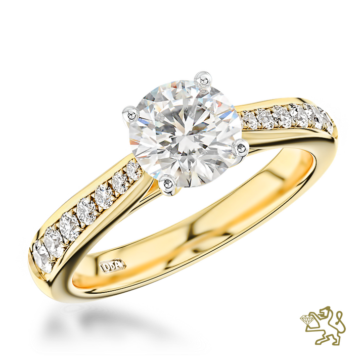 Memoire Round Solitaire 0.56ct  H VS2 18ct Yellow Gold Diamond Ring