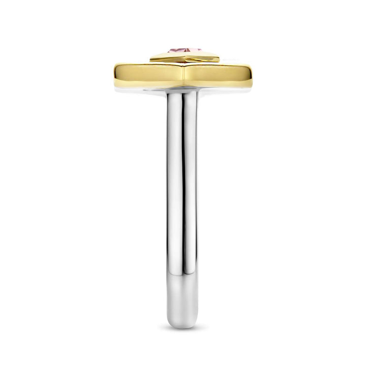 Ti Sento Nude And Mother Of Pearl White Hexagonal Ring 12309MW (56)