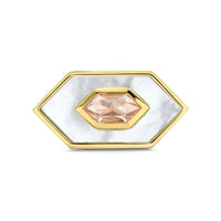 Ti Sento Nude And Mother Of Pearl White Hexagonal Ring - Michael Jones Jeweller