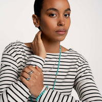 Ti Sento Turquoise Blue Cubic Zirconia Double Ring