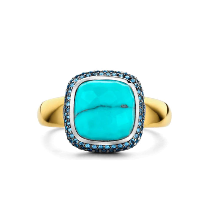 Ti Sento Turquoise and Blue Cushion Shaped Ring 12330TQ (54)