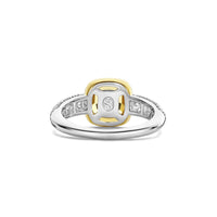 Ti Sento Yellow Gold Plated Yellow Crystal and Cubic Zirconia Cushion Solitaire Ring 12331DY (52) - Michael Jones Jeweller