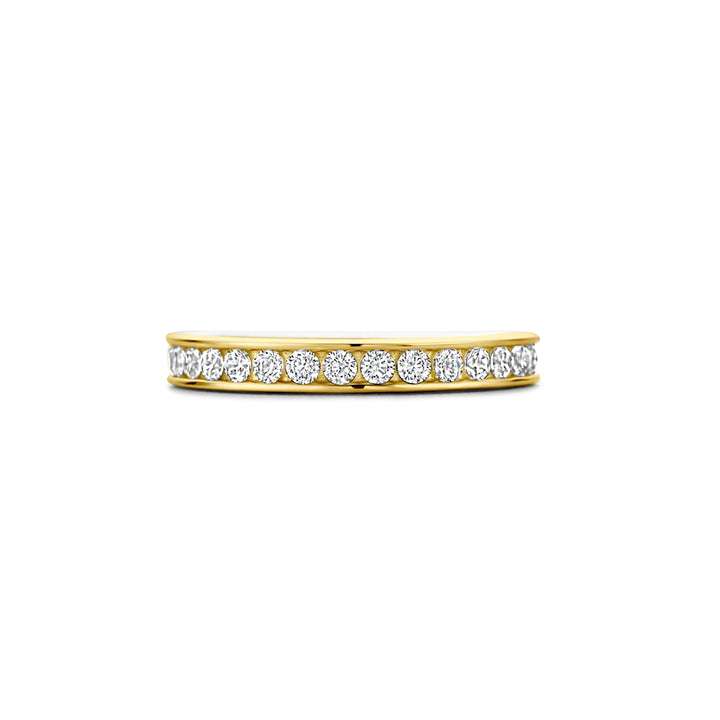 Ti Sento Yellow Gold Plated Cubic Zirconia Half Eternity Ring - Michael Jones Jeweller