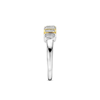 Ti Sento Yellow Gold Plated Cubic Zirconia Seven Stone Ring - Michael Jones Jeweller
