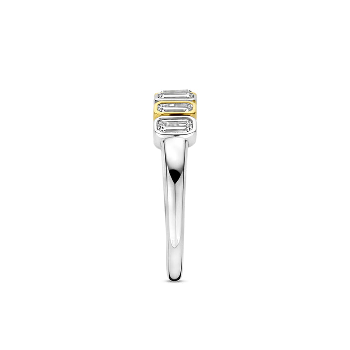 Ti Sento Yellow Gold Plated Cubic Zirconia Seven Stone Ring - Michael Jones Jeweller