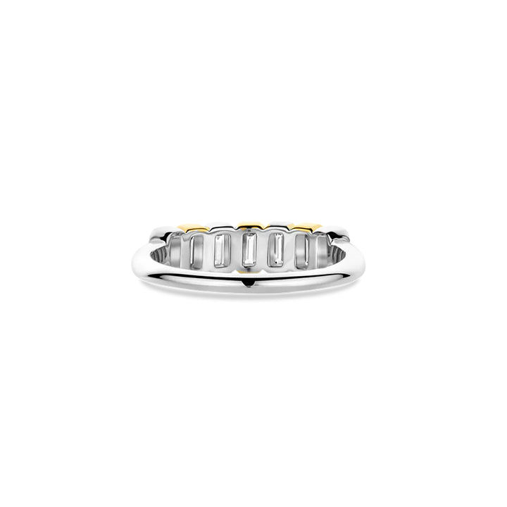 Ti Sento Yellow Gold Plated Cubic Zirconia Seven Stone Ring - Michael Jones Jeweller