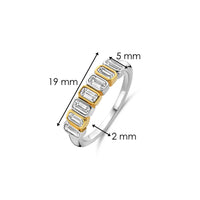 Ti Sento Yellow Gold Plated Cubic Zirconia Seven Stone Ring - Michael Jones Jeweller