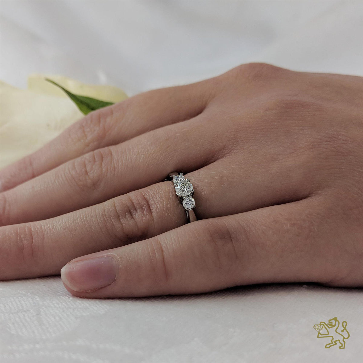 Petite Trilogy Classic Three Stone 0.20ct H VS Diamond Platinum Ring - Michael Jones Jeweller