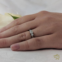 Petite Trilogy Classic Three Stone 0.20ct H VS Diamond Platinum Ring - Michael Jones Jeweller