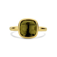 Ti Sento Yellow Gold Plated Khaki Green Ring - Michael Jones Jeweller