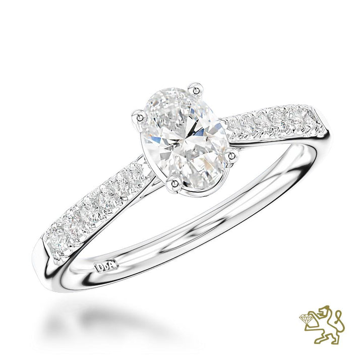 Skye Classic Oval Solitaire 0.50ct E VS1 Diamond Platinum Ring