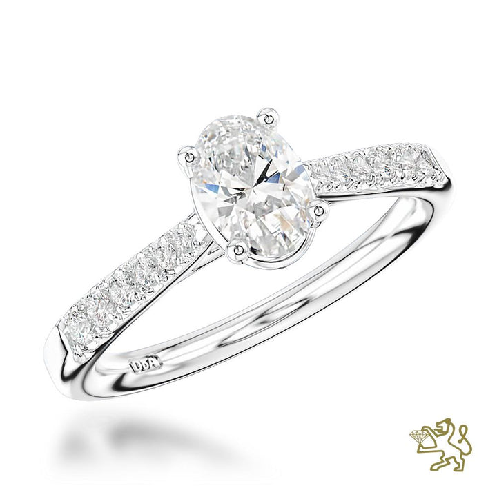 Skye Classic Oval Solitaire 0.80ct E SI1 Diamond Platinum Ring