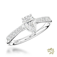 Skye Classic Pear Solitaire 0.50ct D VS1 Diamond Platinum Ring