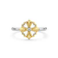 Ti Sento Yellow Gold Plated Cubic Zirconia Clover Ring - Michael Jones Jeweller