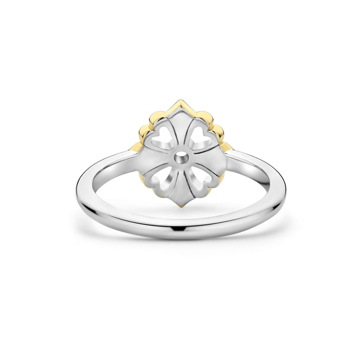Ti Sento Yellow Gold Plated Cubic Zirconia Clover Ring - Michael Jones Jeweller