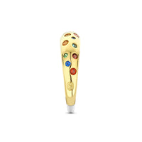 Ti Sento Yellow Gold Plated Multicoloured Cubic Zirconia Scatter Ring 12363MC (56) - Michael Jones Jeweller