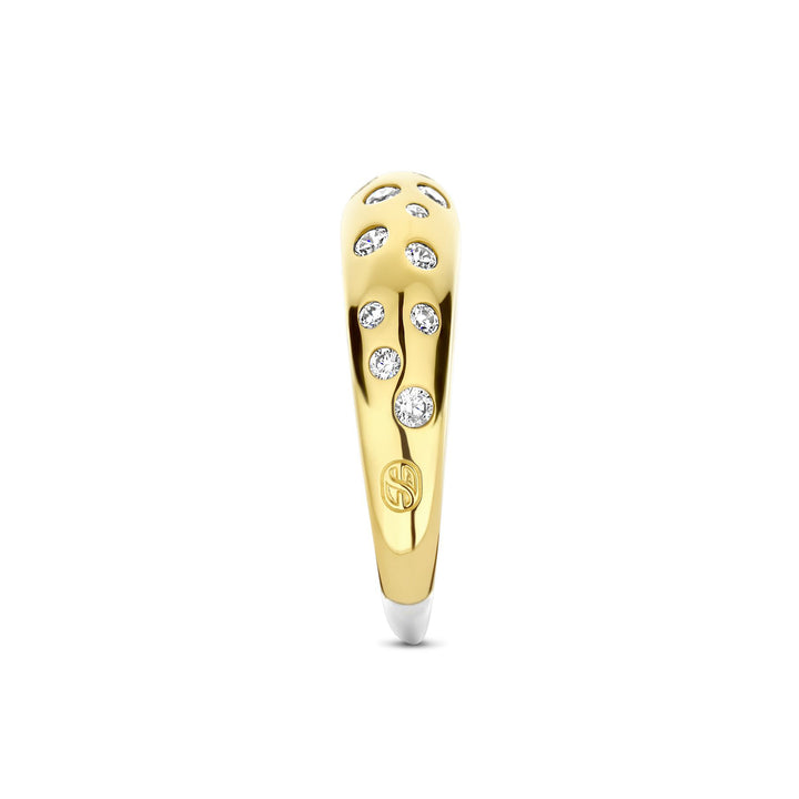 Ti Sento Yellow Gold Plated Cubic Zirconia Scatter Ring 12363ZY (56) - Michael Jones Jeweller